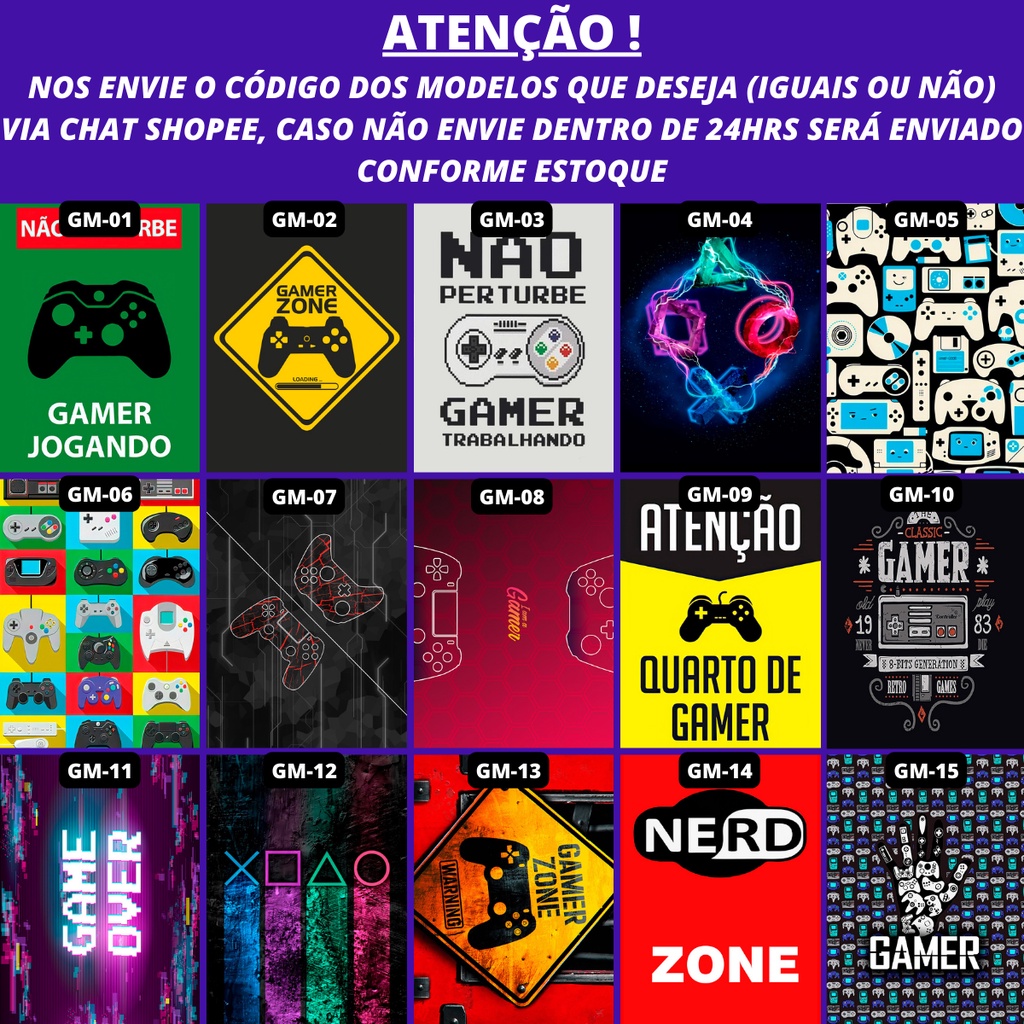 Combo De Quadros Decorativos X Para Gamer Jogos Placas MDF Shopee Brasil