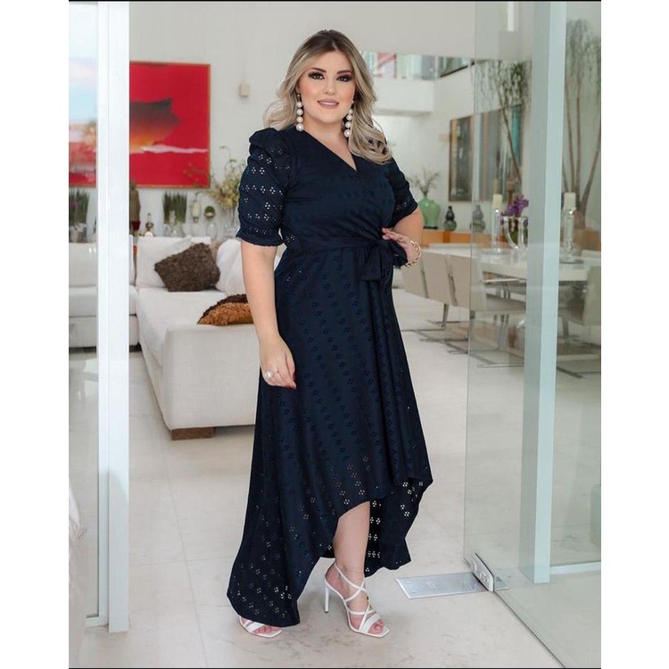 Vestido Mullet Plus Size Vestido Mullet Plus Size EG Super Lindo Tendncia  Feminina