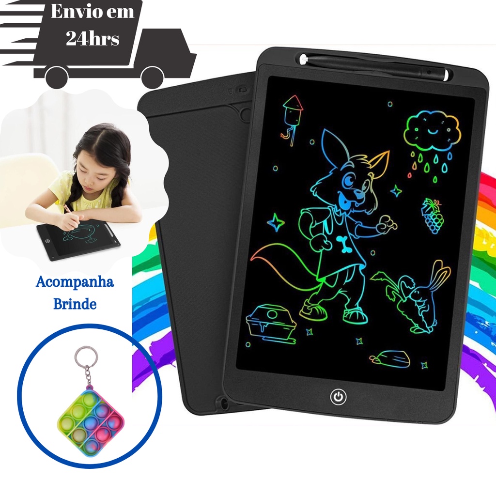 Tablet Infantil Digital Lousa Mágica Digital LCD 8,5 Para Desenho ...