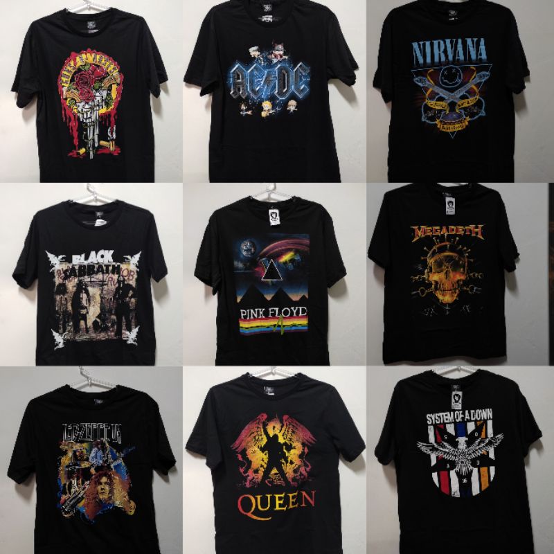 Camisas de banda hot sale de rock masculina