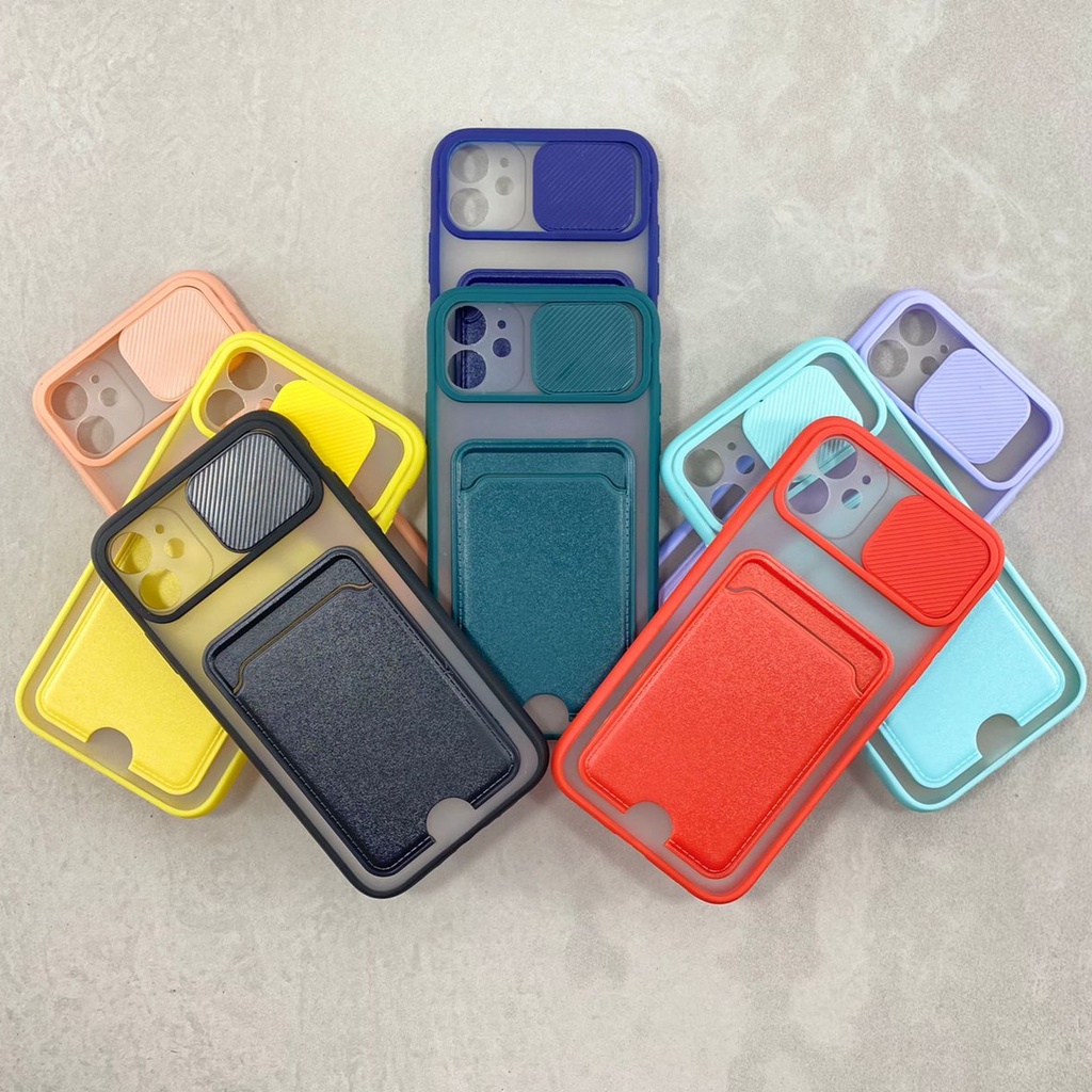 Capinha IPhone 11 Slide Protege Esconde Câmera com Porta Cartão Anti Impacto
