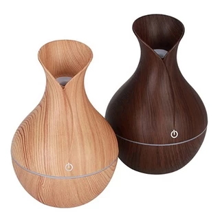 Umidificador Ultrassônico Usb Madeira Difusor Aroma Tulipa