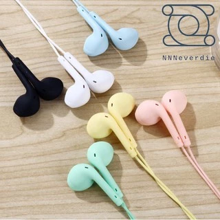Fone De Ouvido Macaron com fio e microfone em Oferta na Shopee