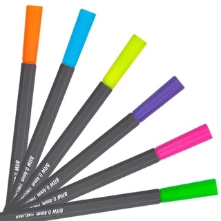 Kit Caneta Hidrográfica BRW Fineliner Neon 0.4mm c/6 unid