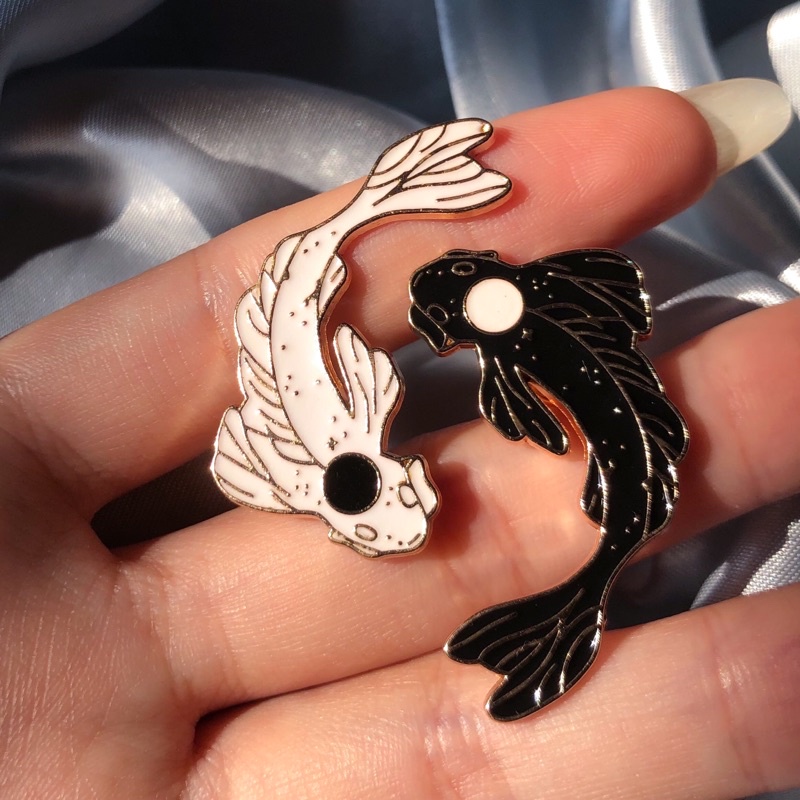 Pin peixes Yin Yang | Koi fish carpa Tui e La Avatar A Lenda de Aang The Last Airbender | Broche casal Dia dos Namorados BFF combinando