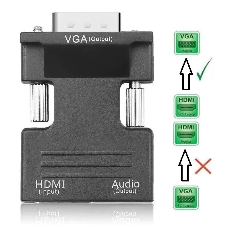 copy of Conversor Adaptador VGA Macho para HDMI Fêmea c/ Áudio 1080P p/ PC  HDTV Monitor