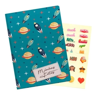 Album de Fotos 10x15 500 Fotos Kids Foguetes + ADESIVO em Oferta na Shopee