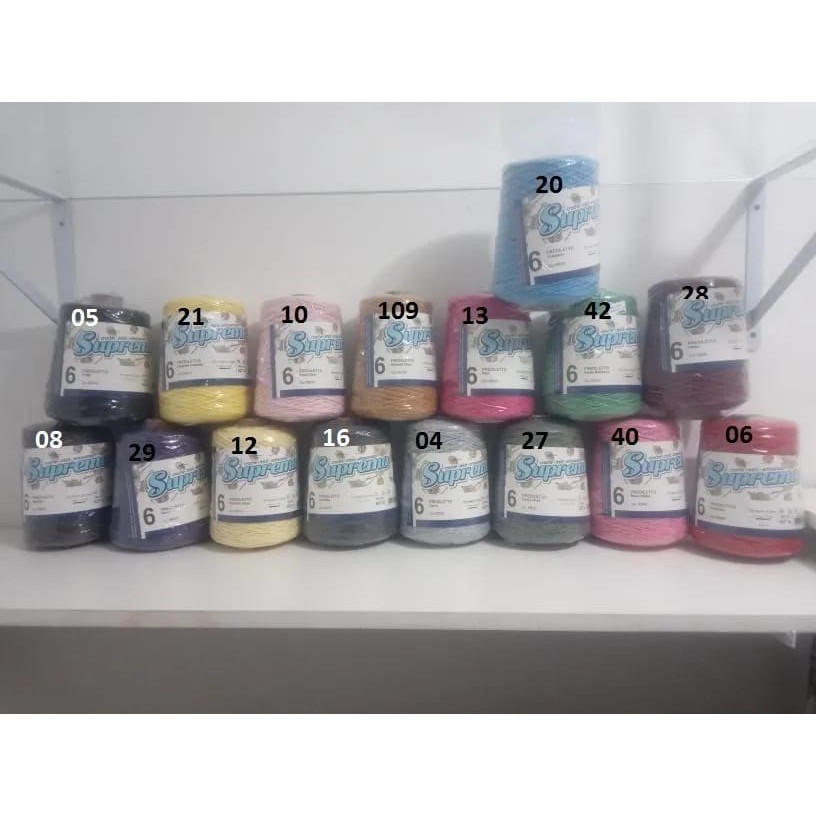 Kit 10 Barbante Colorido Linha Croche Numero 6 Supremo 627m