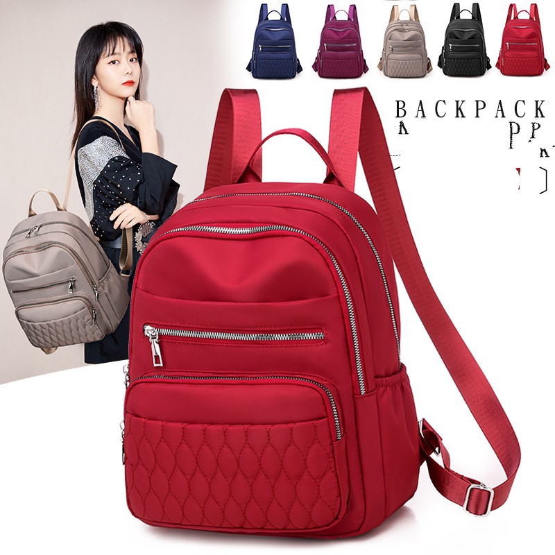 Bolsa de Nylon Impermeável Moda Feminina Bolsa de Ombro Simples Bolsa Casual Bolsa Com Pingente