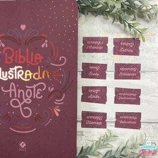 Abas Personalizadas Para Bíblia | Rosa Brilhante | Índice Adesivo - Bible Journaling | Scrapbook By Tamy