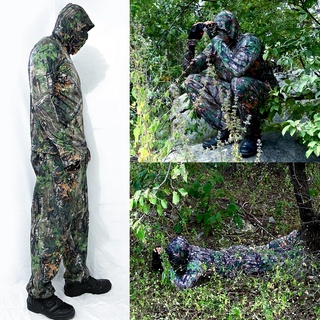 Ternos Ghillie camuflados 3D para homens, roupas de caça Sniper, tiro  tático militar, jogo de guerra