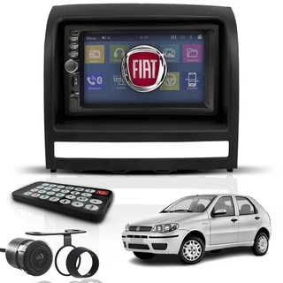 Kit Central Multimídia Mp5 2 Din Bt Espelha Dvd Fiat Palio
