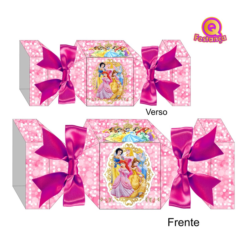 10 Caixas Bala Princesas da Disney com Personagem e Aplique 3D | Shopee ...