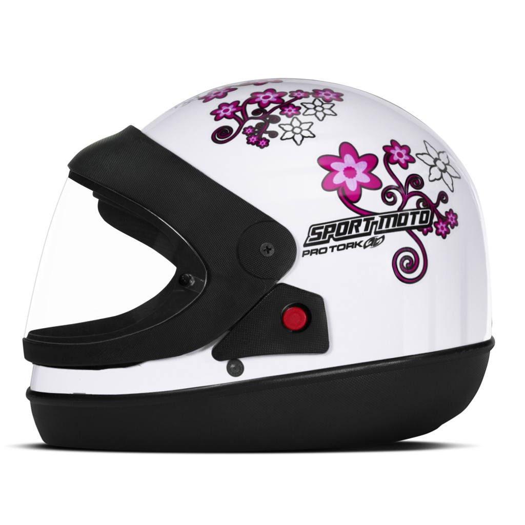 capacete feminino preto com rosa