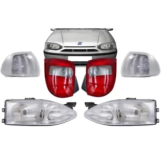 Kit Farol + Pisca Cristal + Lanterna Fume Palio G1 1996 Á 2000