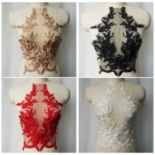 Bordado Em Renda Applique Costurar Flor De Tecido Colar Patch Vestido De Noiva Artesanato De Bricolage