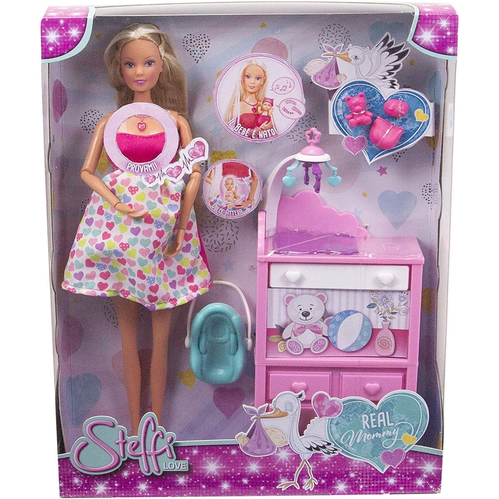 Boneca Steffi Love Grávida C/ Bebê Surpresa Estilo Barbie