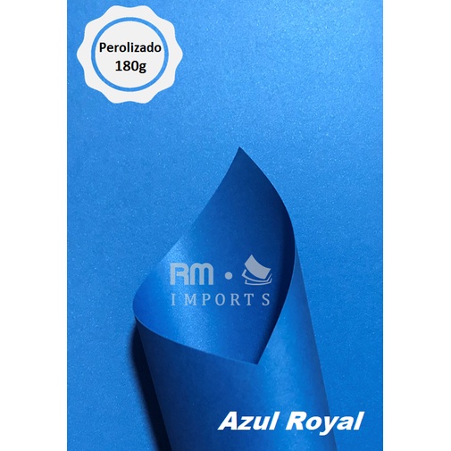 Papel Perolizado (Perolado) Azul Royal A4 180g/m² - 5 Folhas | Shopee ...