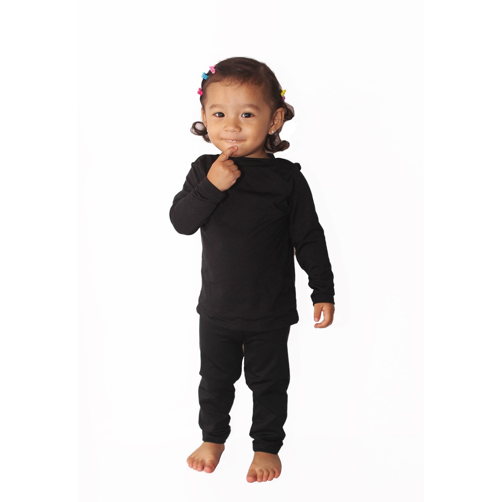 Kit Frio Conjunto Termico Pelinho Elasticidade Segunda Pele Adulto Infantil  Unissex (Preto, Infantil P (Tam. 3-6 ANOS))