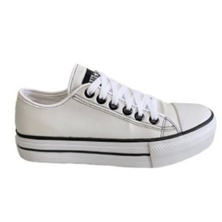 Tenis all star sale branco plataforma couro