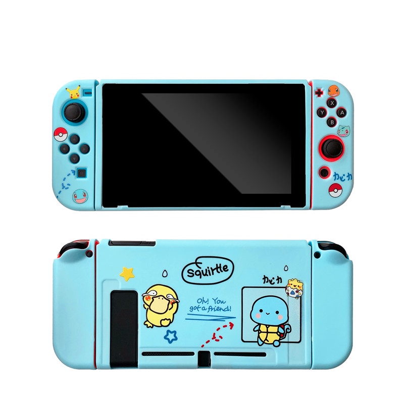 Para Nintendo Switch V1/V2/OLED Pikachu & Squirtle Soft Case