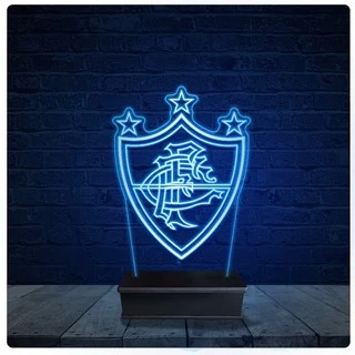 Luminária Led Acrilico Abajur - Fluminense Futebol Time 19