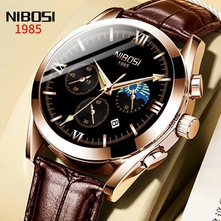 NIBOSI 2515 Relógio Esportivo Digital Analógico De Marca Luxuosa Masculino. Relógio Militar De Couro De Quartzo Masculino