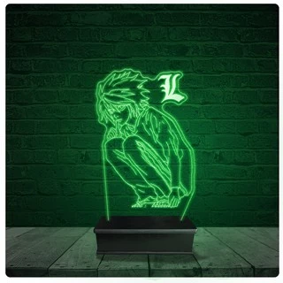 Luminária Abajur Acrílico Led - L Death Note