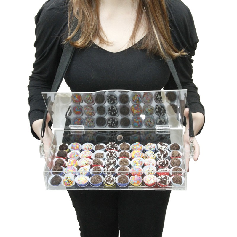 Expositor Caixa Acrílico 50 Brigadeiros Nº5 Com Alça E Tampa