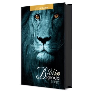 Bíblia LETRA GIGANTE Leão Azul Capa Dura Nvi | Pão Diário em Oferta na Shopee
