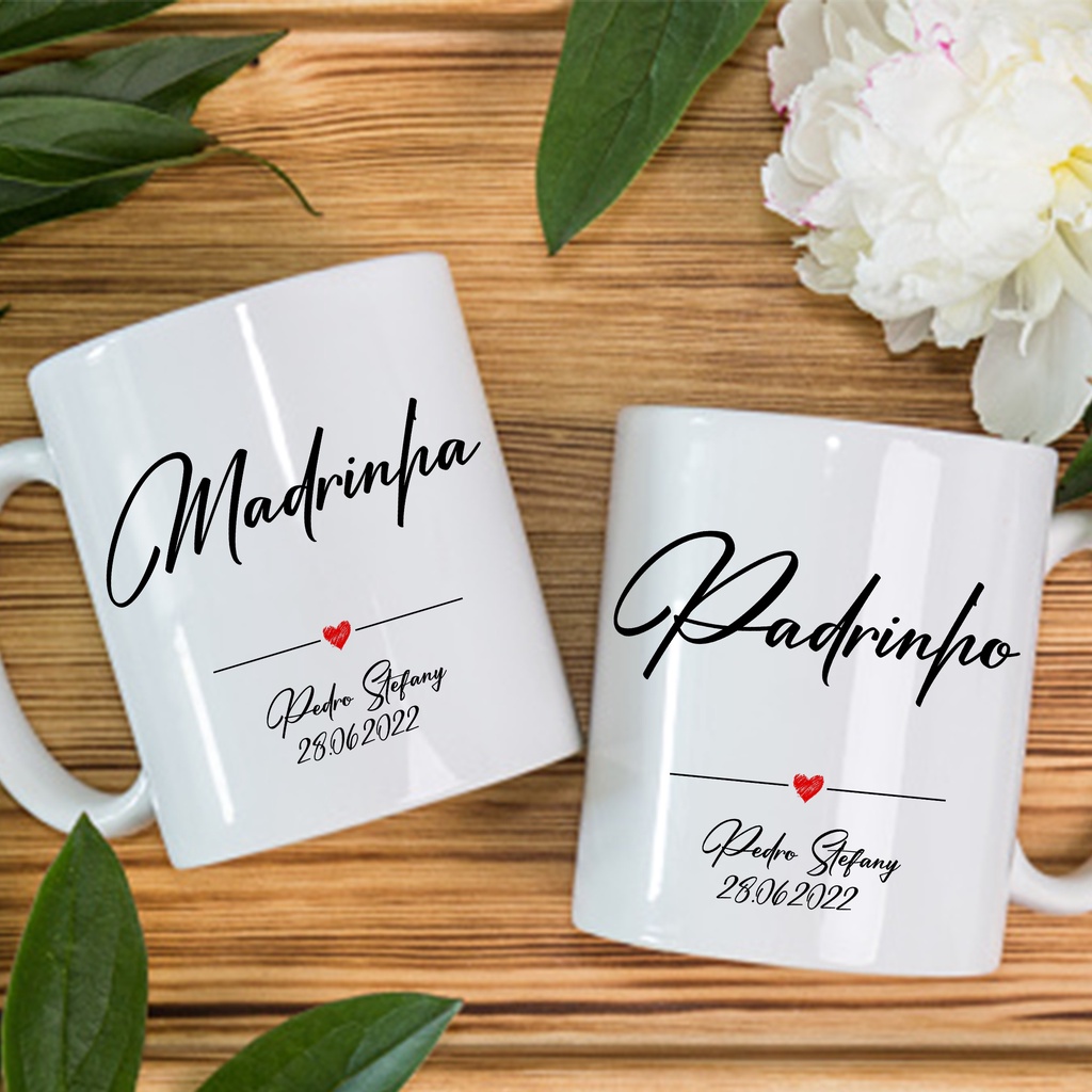 Caneca Personalizada Lembranças Presentes de Casamento Padrinhos e ...