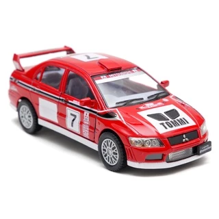 Carrinho Miniatura Mitsubishi Lancer Evolution Rally, Kinsmart Escala 1/36