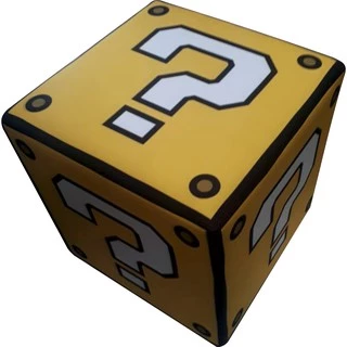 Pufe Lucky Block Super Mário Bross Decoração Gamer Geek