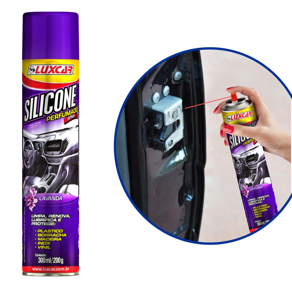 Silicone Perfumado Spray Automotivo Limpeza 300ml Lavanda