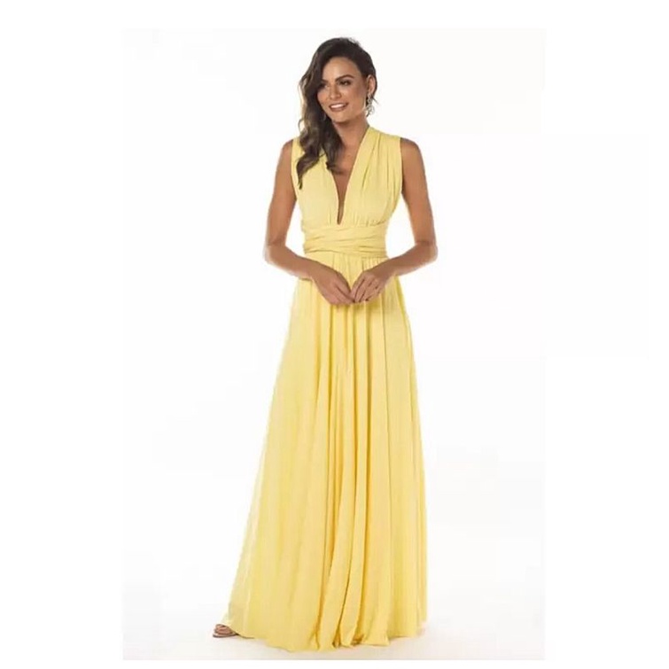 Vestido amarelo discount pastel madrinha