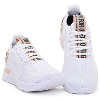 Kasut Tênis Esportivo Feminino Casual Branco Respirável em