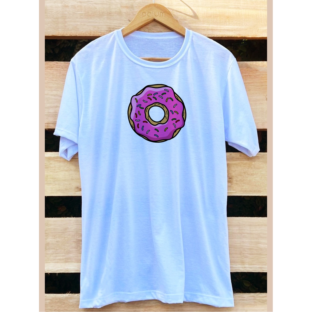 Camiseta Camisa The Simpsons Rosquinha Branca Unissex Shopee Brasil 3968