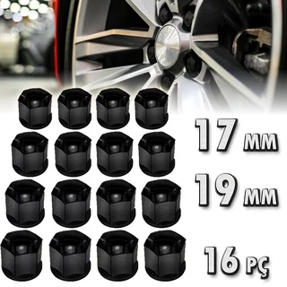 Jogo Capa Parafuso de Roda 16 Peças Preto 17mm ou 19mm Liso - Escolha.