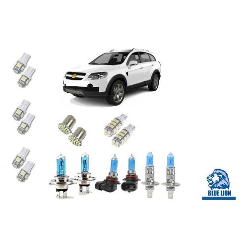 Farol + Leds Chevrolet Captiva - 2008 A 2013 Kit Lâmpada