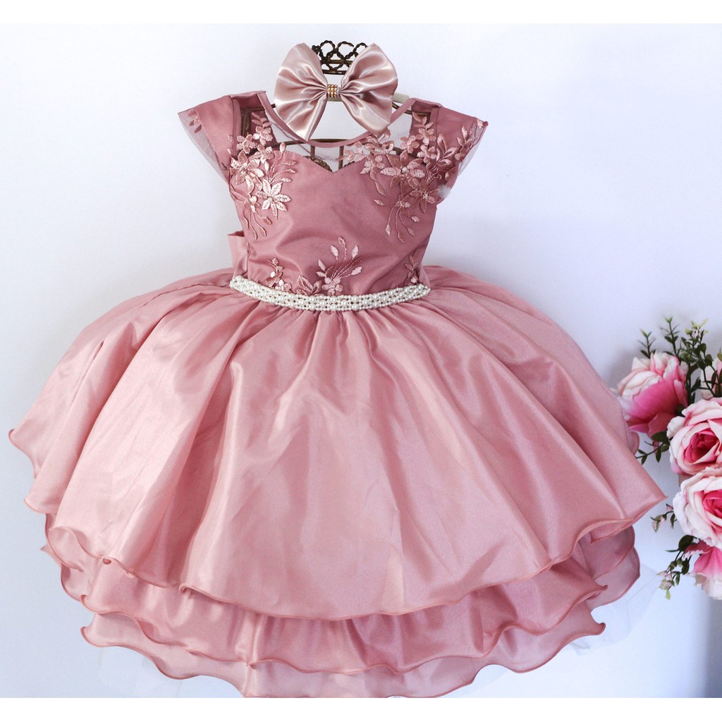 Vestido infantil hot sale rose