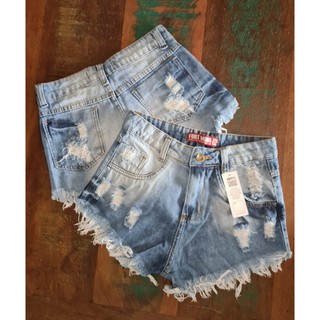 short jeans hot pants com lacinho modelo mon