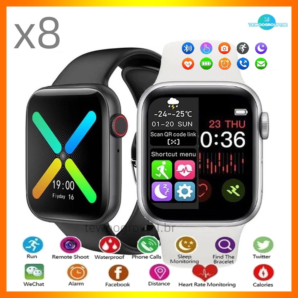 X8 Smartwatch Bluetooth Monitor De Chamada Cronômetro Cartão De Relógio Inteligente max