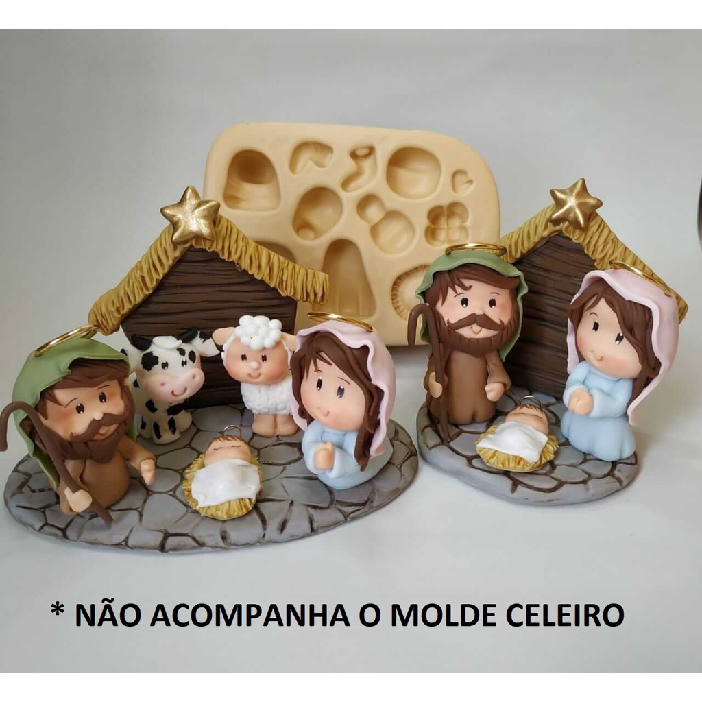 Molde em silicone, Presépio FOFINHOS- 3D - Atelier das Artes