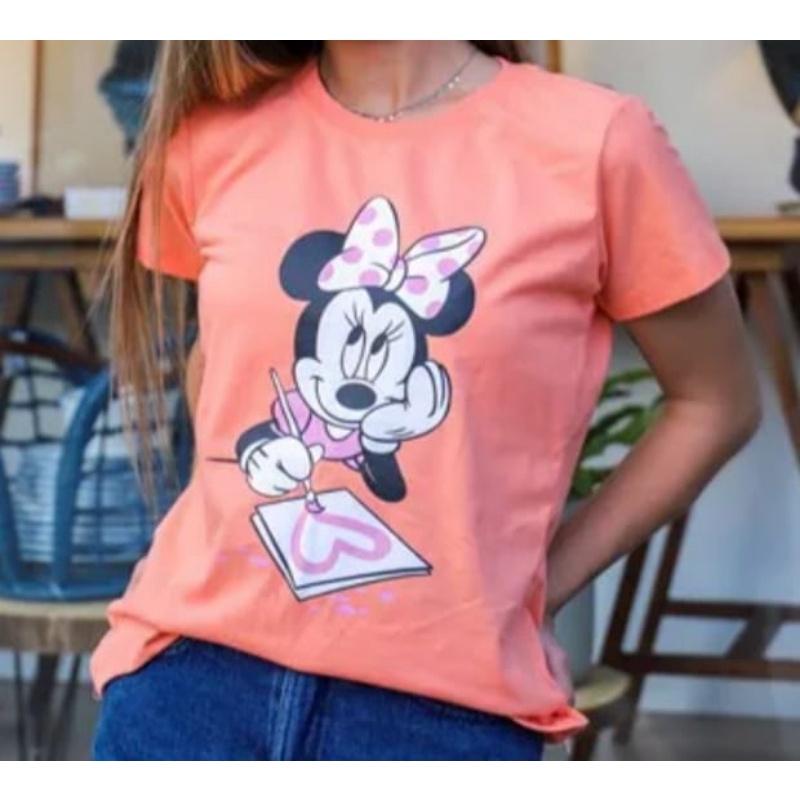 Camiseta Blusa Feminina T-Shirt Premium Desenho Minnie Algodão para O Dia  Dia Tamanho M Novo, Camiseta Feminina Nunca Usado 90765265