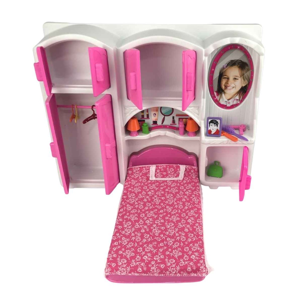 Cama boneca Barbie Conjunto Completo c com roupa de cama