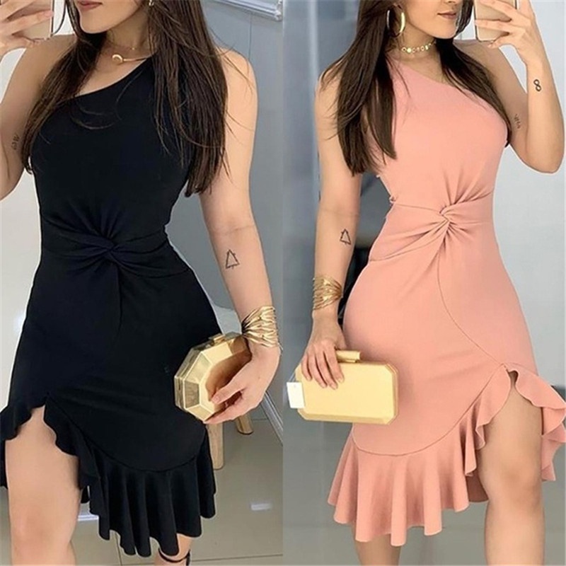 Vestido com babado na sales ponta