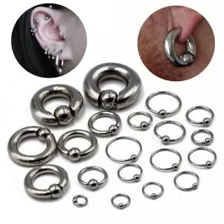 1 Pedaço Captive Bead Anel Brincos De Aço Inoxidável Lobo Piercing Unisex Hipoalergênico