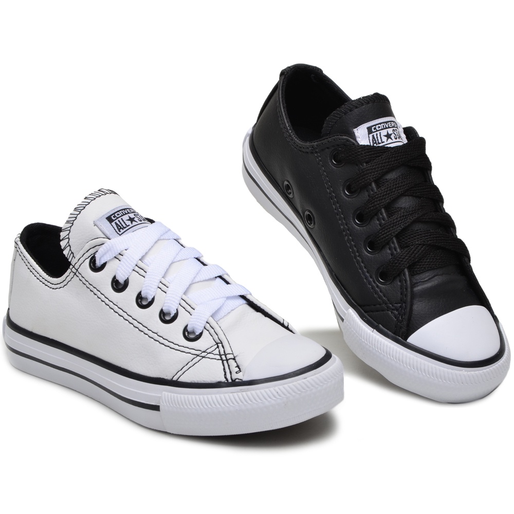 Tênis tradicional all star Converse Chuck Taylor Preto Couro em Promoção na  Americanas