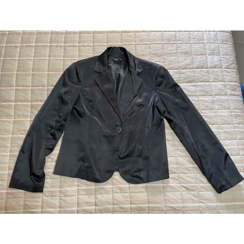 blazer acetinado preto cea | Shopee Brasil
