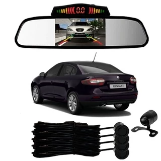Sensor De Ré + Espelho Camera Ré Renault Fluence Preto